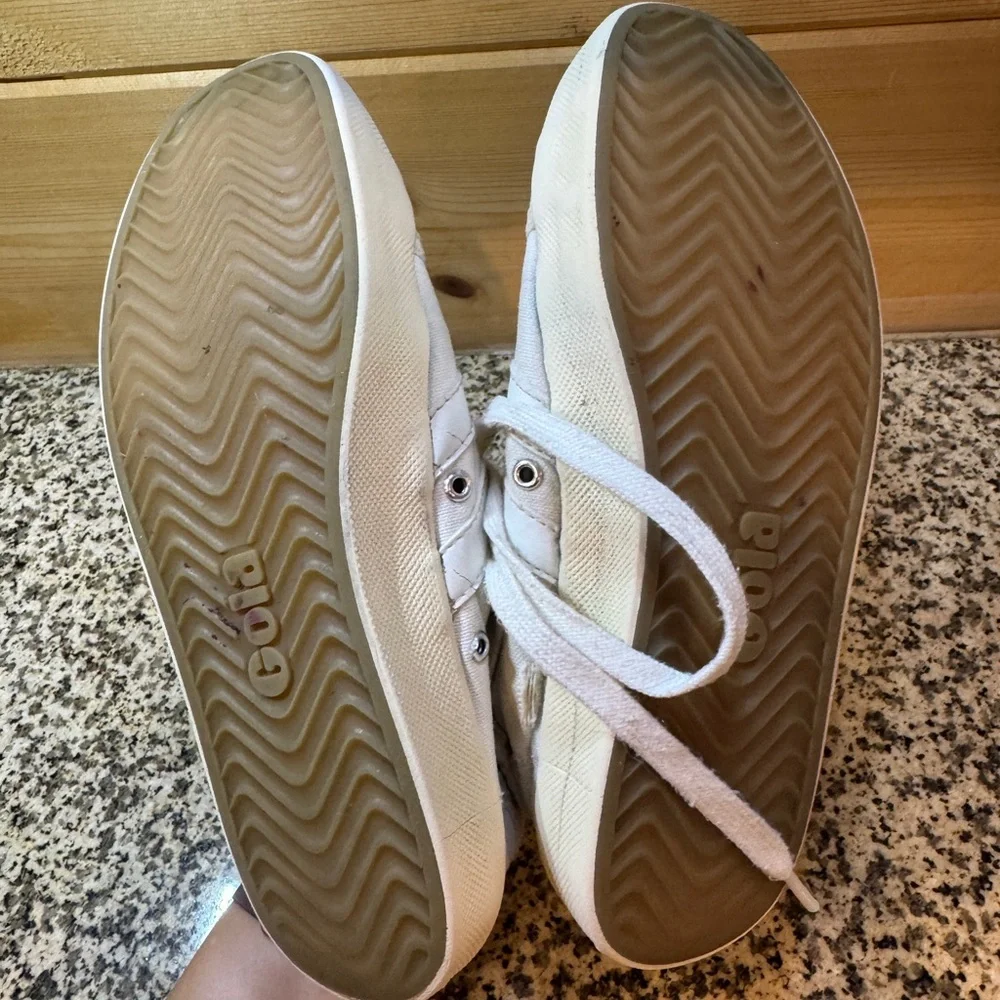 Gola Women size 7 Cream Canvas High-Top Sneakers‎